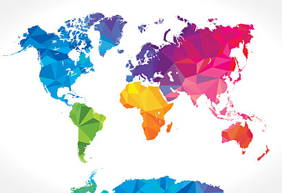 Fototapeta 3d Colourful World Map 1033
